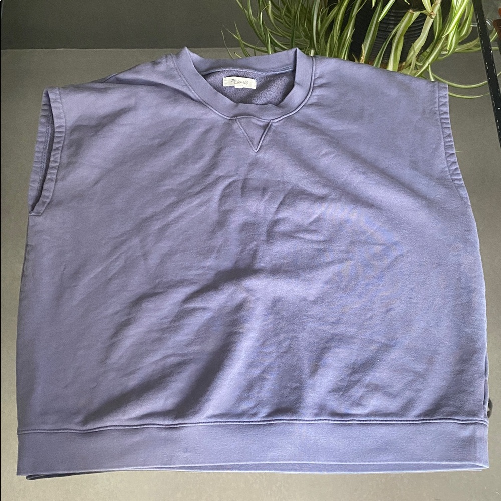 Madewell Lavender Sleeveless Sweatshirt Top
